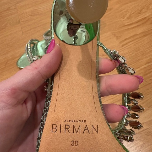 Alexandre Birman Green Crystal Embellished Heels - Picture 7 of 9